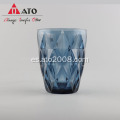 Vaso de vidrio de vidrio de vidrio de vidrio azul de color azul de vidrio de vidrio